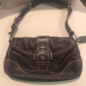 Brown leather coach purse